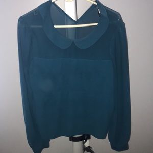 Teal long sleeve top